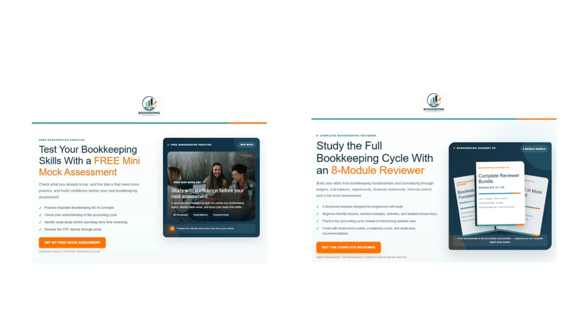Free Mock Assessment & Bookkeeping Reviewer Funnels